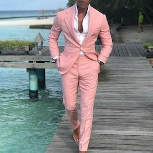 Simple Pink One-Button Suit: Perfect for the Stylish Gentleman main image 1