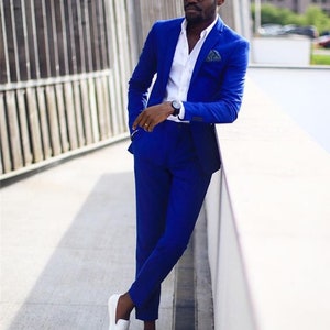Men 2 Piece Suit Royal Blue, Prom Suit, Slim Fit Suit, 2 Piece Suit for ...