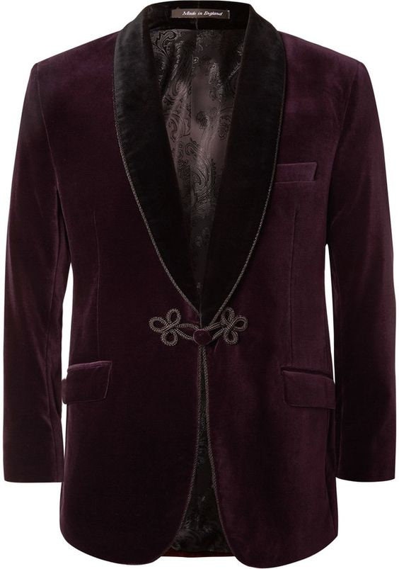 Men Burgundy Elegant Smoking Jacket One Button Frog Closure - Etsy