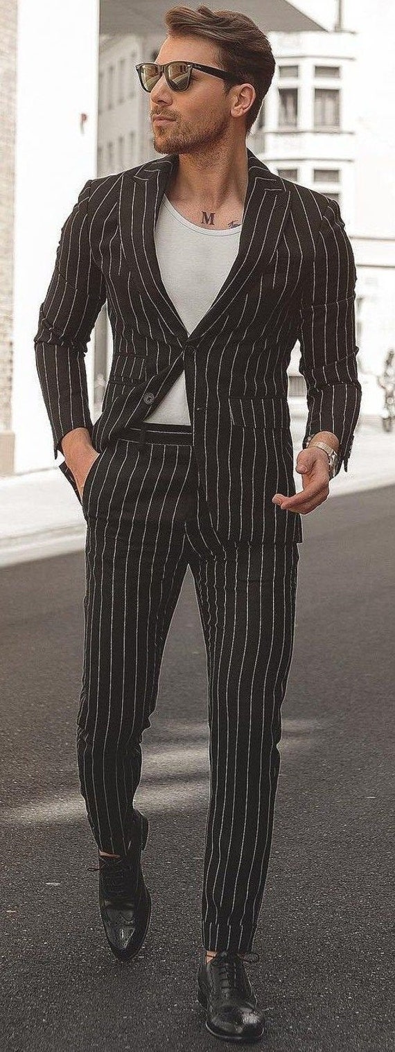 white striped suit