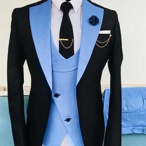 Men Suit 3 Piece Suit Black Wedding 3 Piece Suit Slim Fit 3 - Etsy