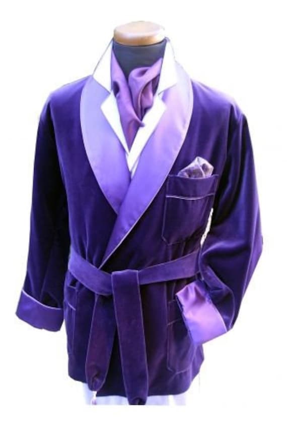 Mens satin smoking jacket sale