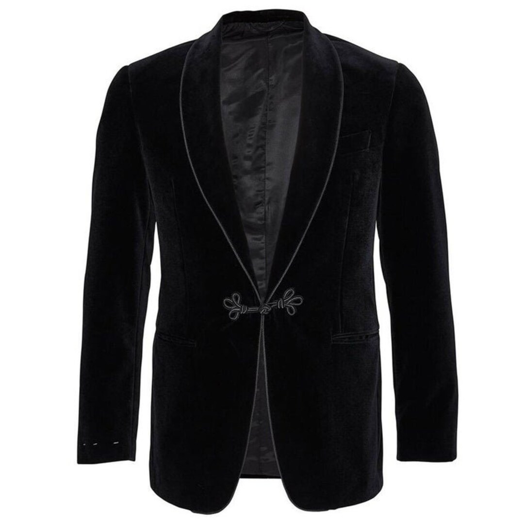 Men Black Smoking Jackets New Arrival Designer Velvet Hosting - Etsy