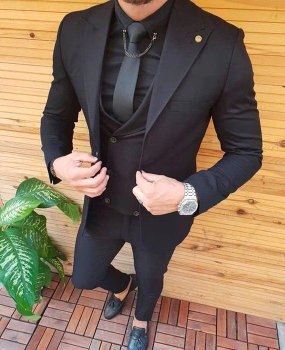Black formal dress hot sale men