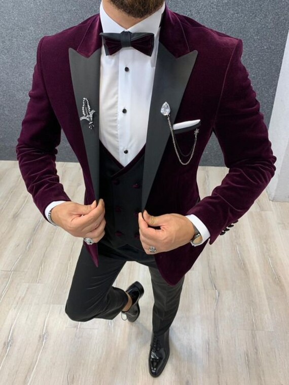 purple tuxedo jacket