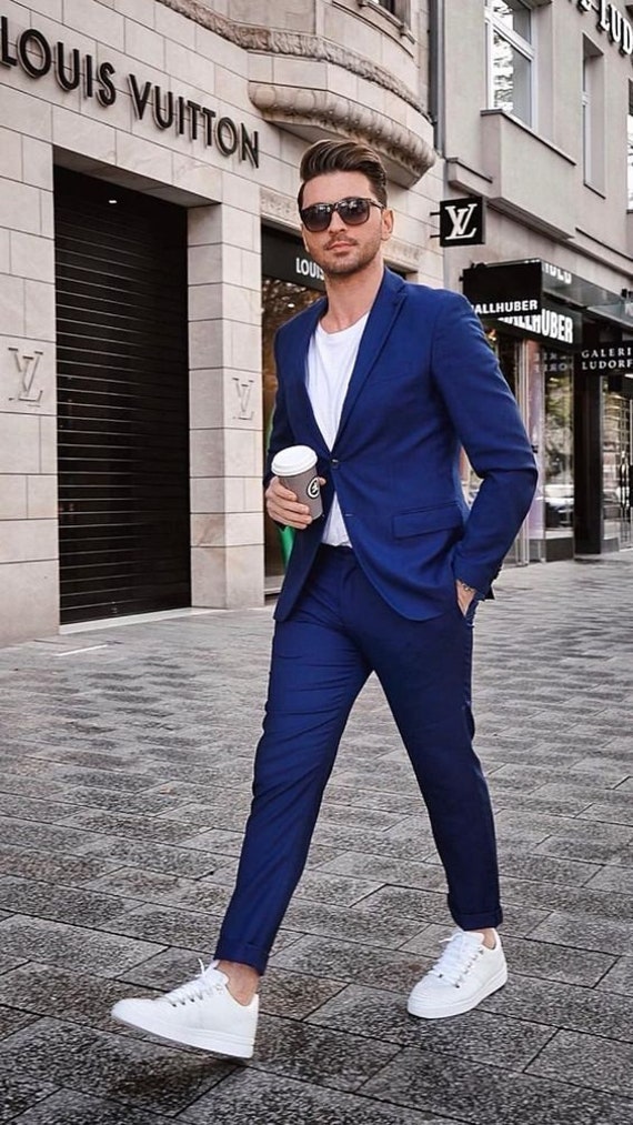 louis vuitton suit blue