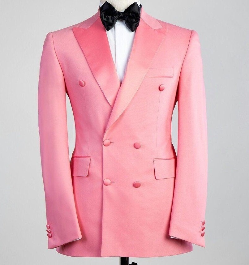 Pink double breasted clearance jacket