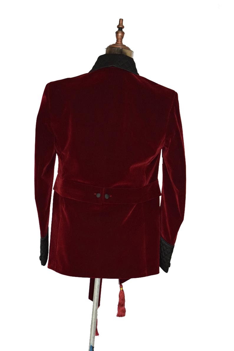 Smoking Jackets Men Burgundy Velvet Quilted Elegant Hosting Etsy