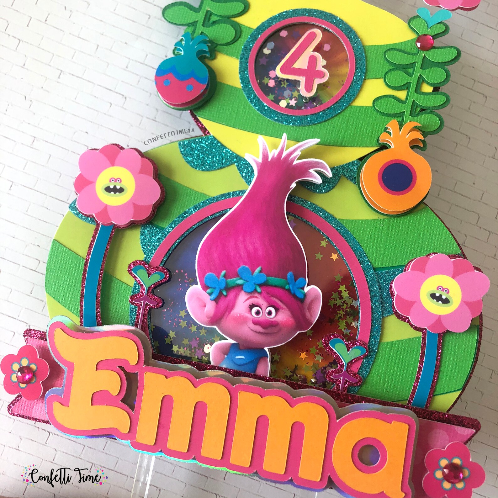 Trolls Cake Topper Poppy Cake Topper Trolls Party Poppy Etsy