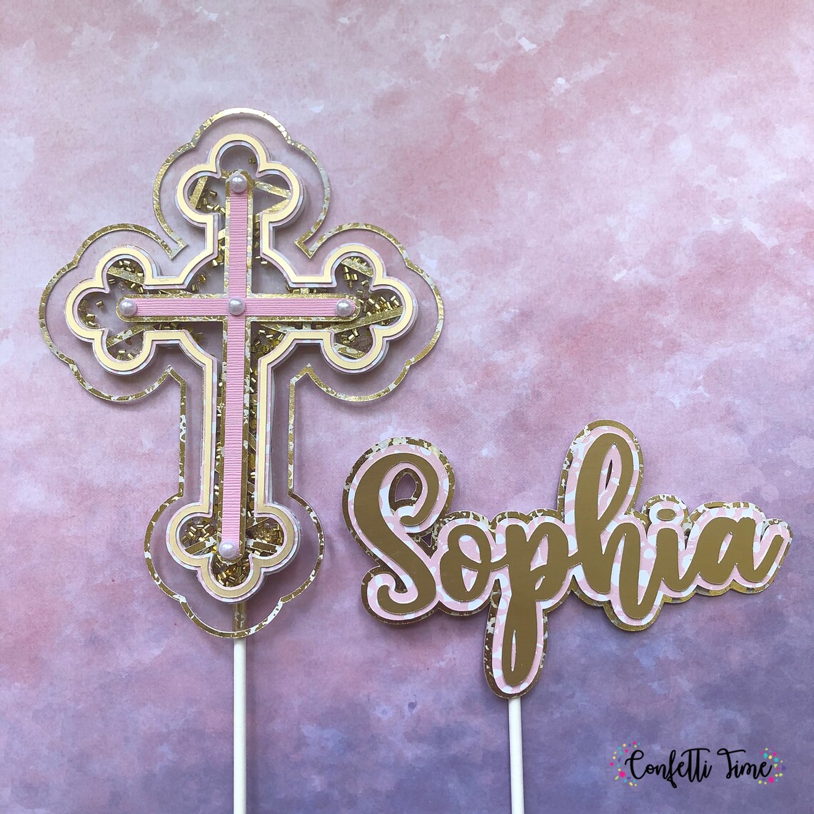 Cross Cake Topper Communion Take Topper Baptism Cake Topper Etsy
