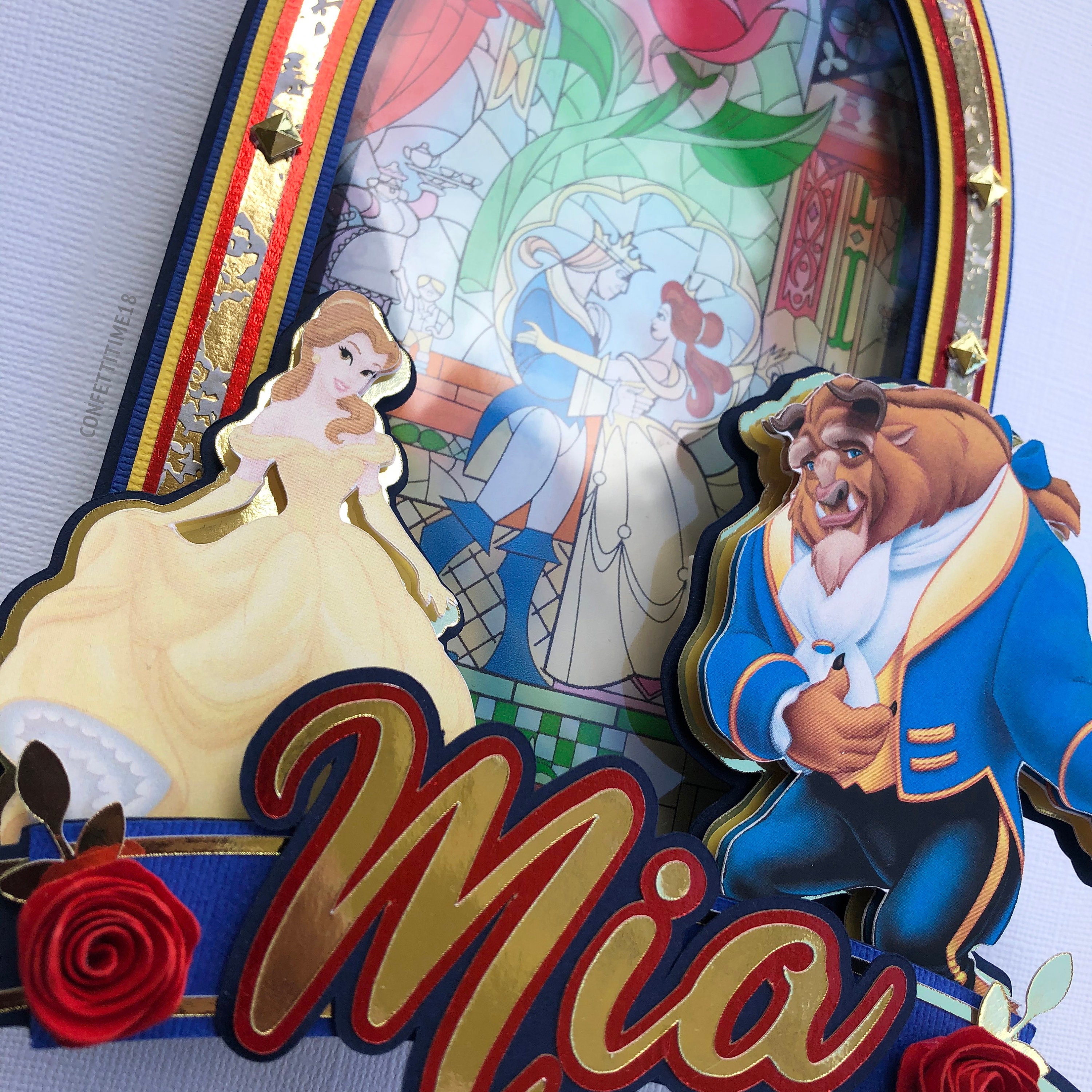 Set 6 Figurine La Bella E La Bestia - Cake Topper Per Torte, Decorazioni Compleanno Bambini - Foto 9