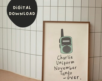 Charlie Uniform November Tango Over | Walkie Talkie Collection | Digital Download Print