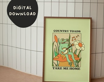 Country Toads Take Me Home | Digital Download Print