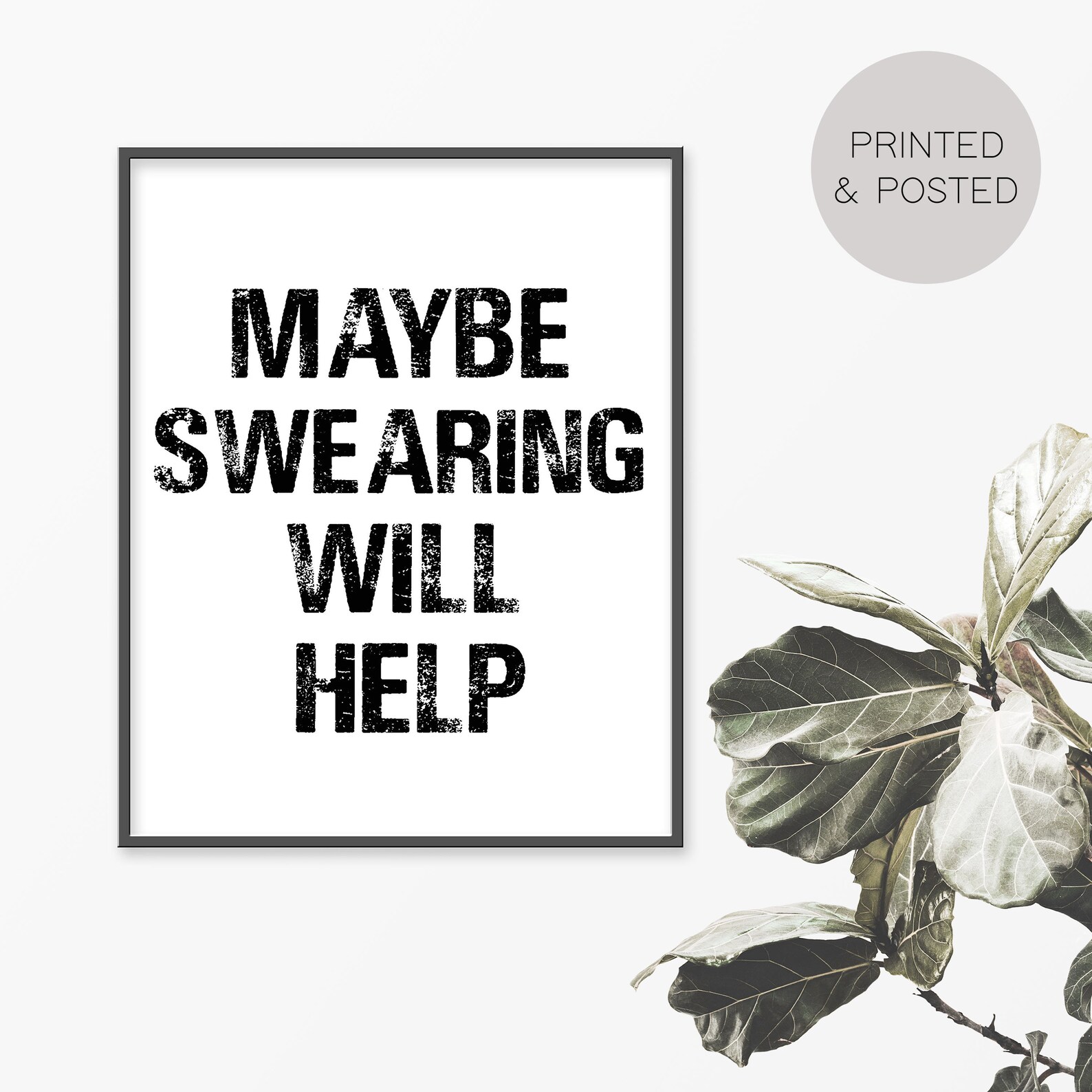 Maybe Swearing Will Help Print Wall Print Quote Print | Etsy