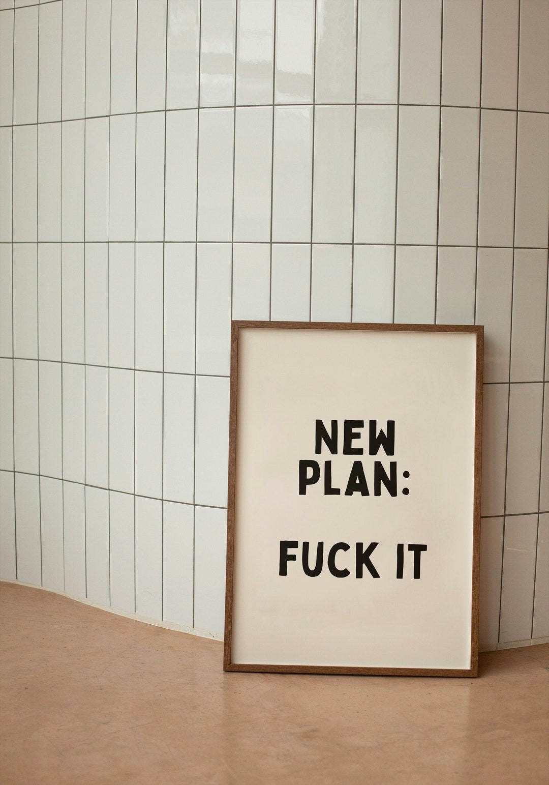 New Plan: Fuck It | Black and Cream | Art Print - Etsy 