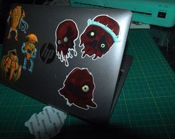 Red Skull Stickers with Choice