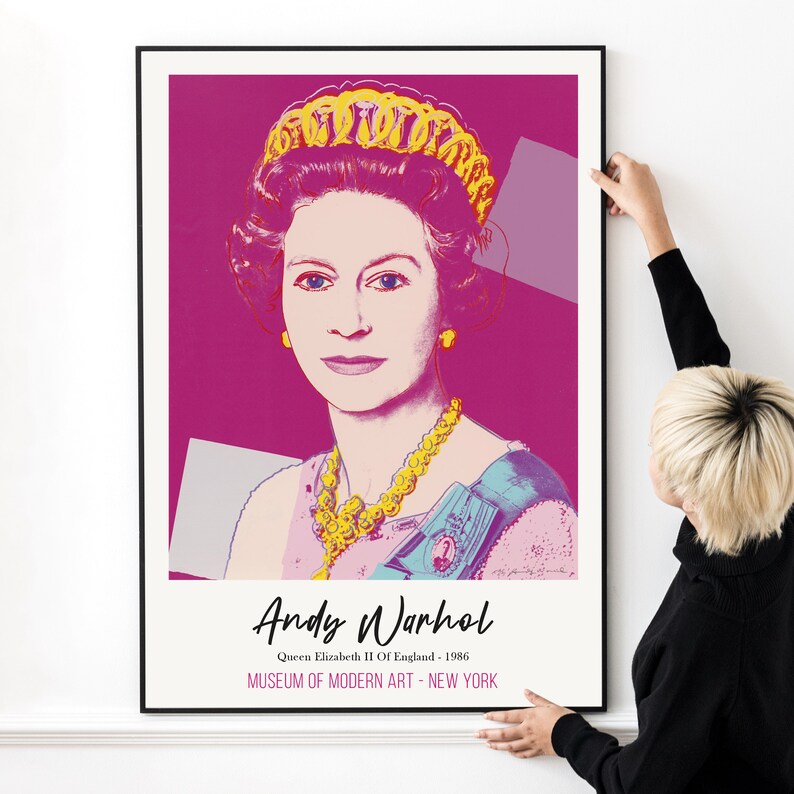 Queen Elizabeth II by Andy Warhol Pop Art Exhibition Poster Etsy