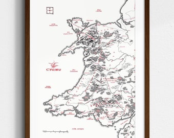 Carte de Cymru inspirée de Tolkien