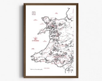 Cymru Map inspired by Tolkien