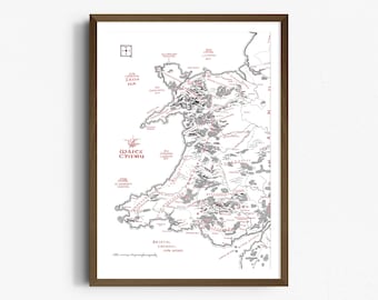 Wales Map inspired by Tolkien