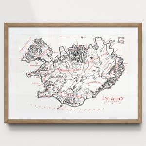 Mappa dell&#39;Islanda ispirata a Tolkien • Stampa artistica di Joshua Tabti Art