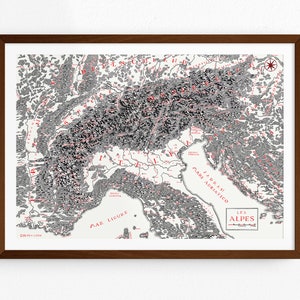Les Alpes Map (native language version) | Carte des Alpes |  | Mappa delle Alpi | Karte der Alpen