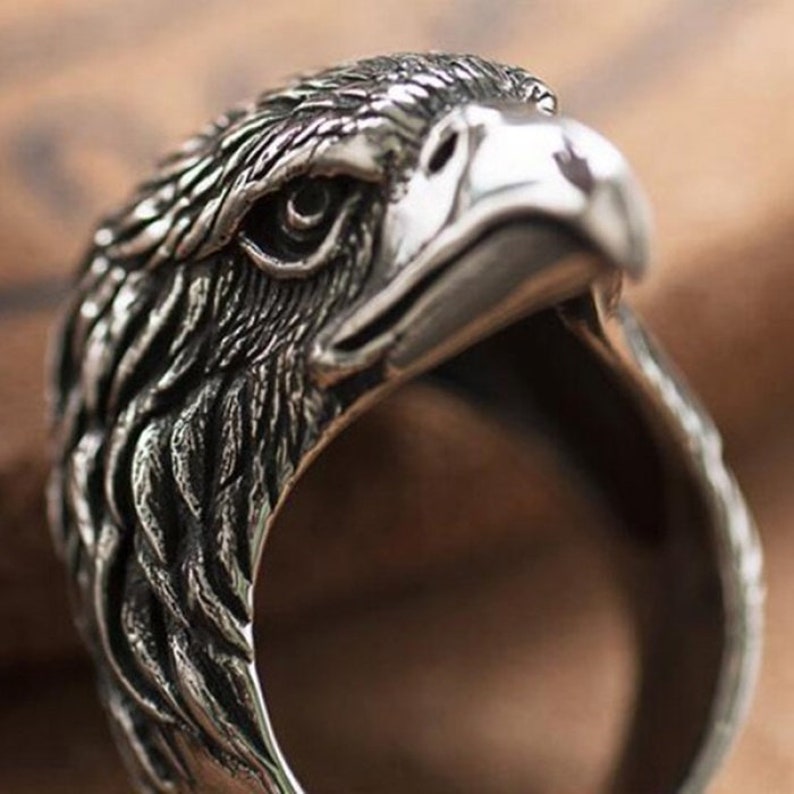 Solid Sterling Silver Eagle Head Ring Sterling Silver Eagle Etsy