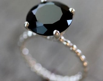 3.00 CT Round Cut Black Diamond Ring Black Diamond Engagement Ring , Annivasary Gift Ring , Solitaire Engagement Ring, 14k Solid Gold Ring