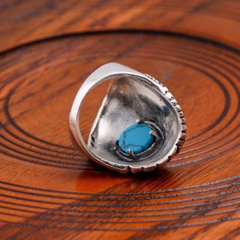 Vintage Turquoise Ring Vintage Navajo Men's Sterling Etsy