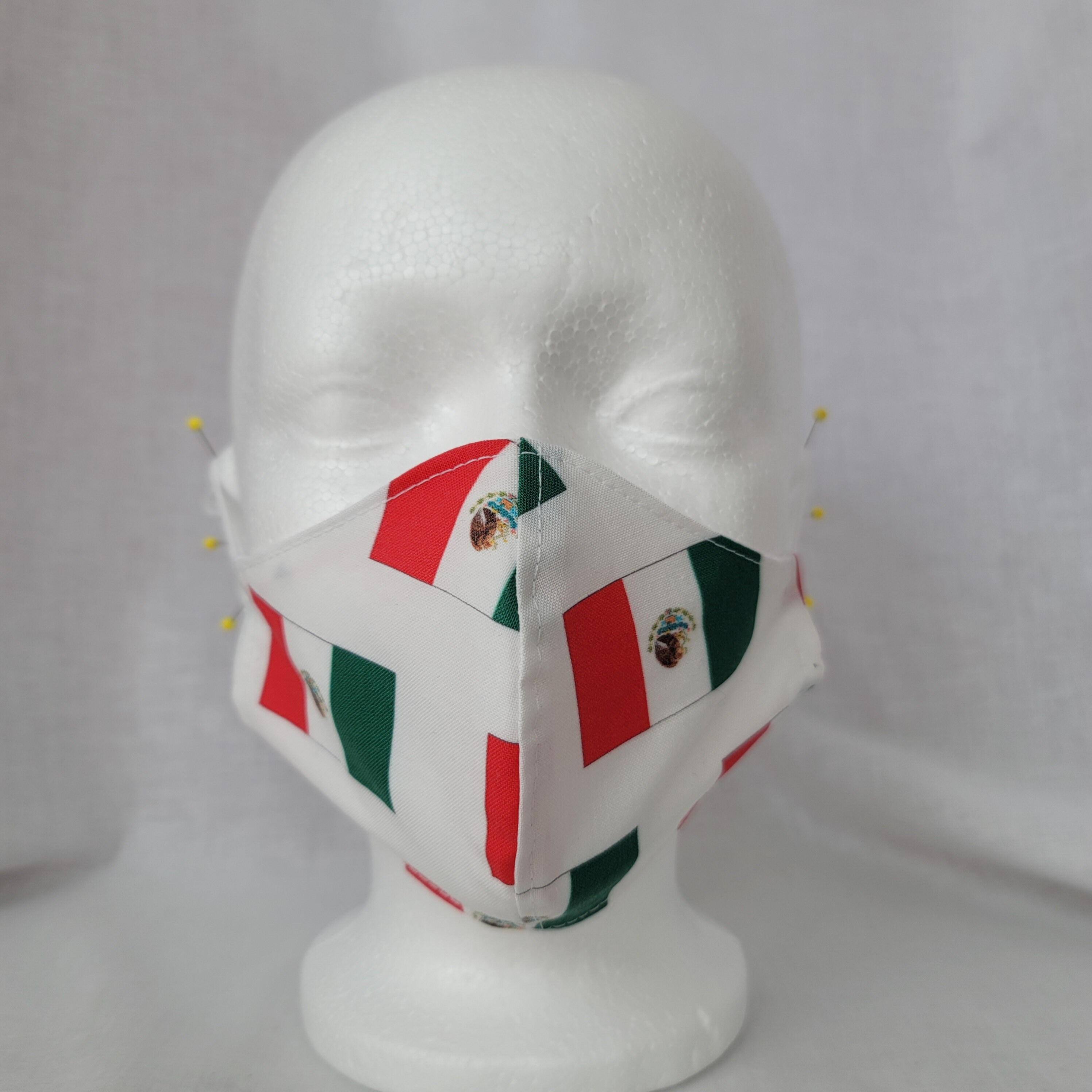 Mexican flag fabric face mask with adjustable elastic Etsy
