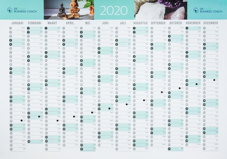 A1 Annual Calendar 2020 wall planner annual planner Etsy