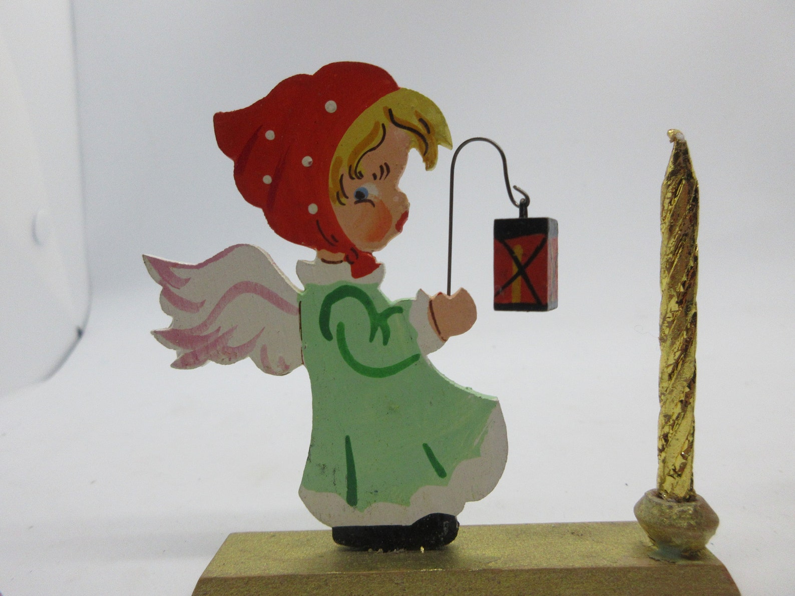 Erzgebirge Angels candle holder holding lanterns vintage set Etsy