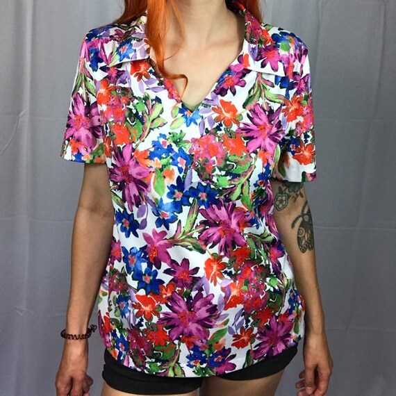 Vintage Haband! Floral Blouse Medium