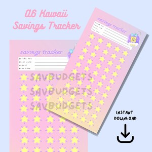 Foglio di monitoraggio dei risparmi Kawaii A6: budget di cassa (PDF)