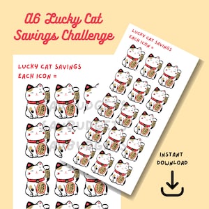 A6 Lucky Cat Savings Challenge: Cash Budgeting (PDF)