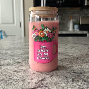 Cute Flower Cup | Pink Coquette Flower Glass | Coquette Cup | VDAY Gift for Her| Cute Cup | Coquette Decor | Cute Gift