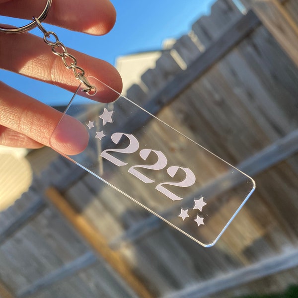 Angel Number Keychain | Angel Number | Cute Keychain | Retro Keychain | Lucky Number | Gift for Her | House Keys | Bachelorette Gift