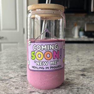 New Me Cup | Self Love Glass |  Cute Trendy Glass | Coquette Cup | Summer Glass Cup | Cute Cup | Coquette Decor | Cute Gift