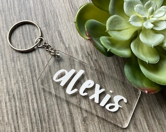 Personalized Name Acrylic Keychain | Minimalist Name Keychain | Custom Name Keychain | Bridesmaid Gift | House Keys