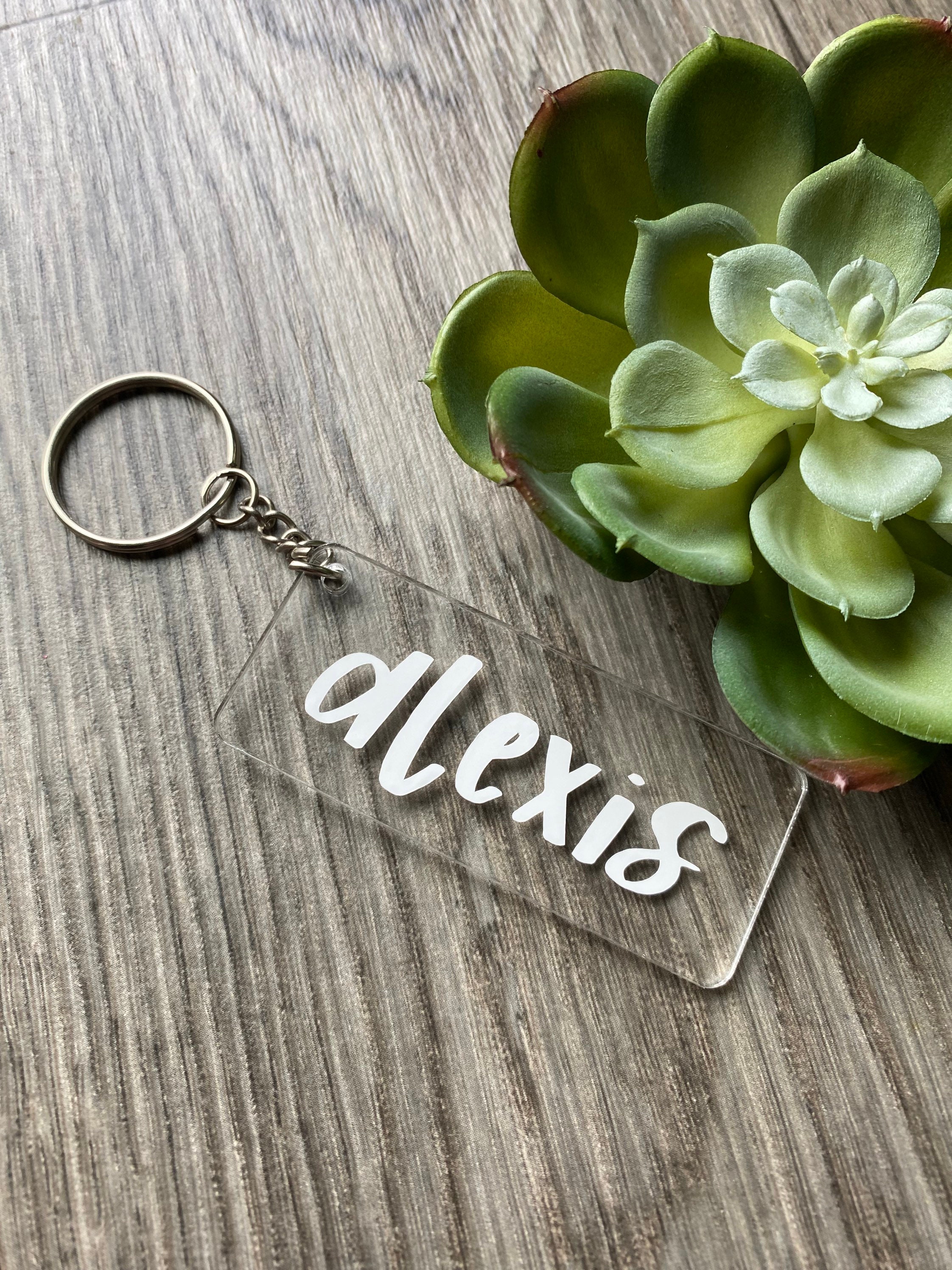 Personalized Name Acrylic Keychain | Minimalist Name Keychain | Custom ...