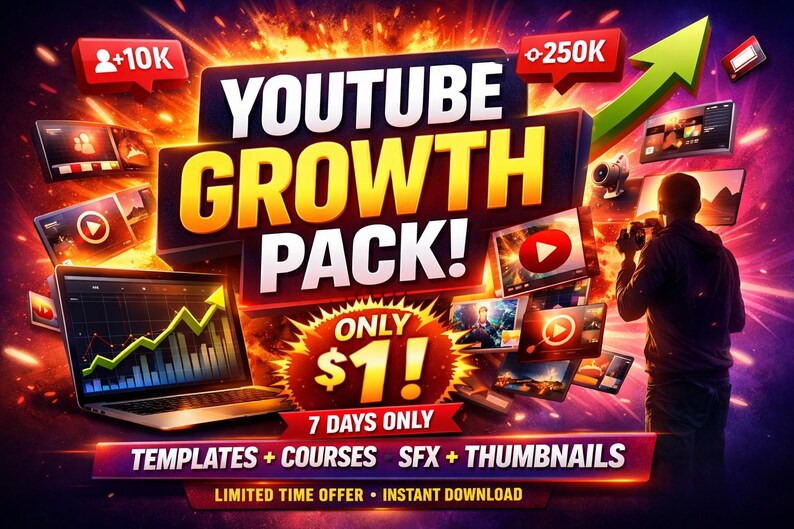 YouTube-Wachstums-Bundle | Animierte Overlays, Green Screen Bild 9