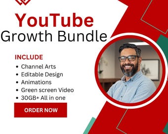 Paquete de crecimiento de YouTube / Superposiciones animadas, pantalla verde