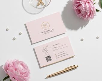 Minimalistisch Visitenkarte Vorlage | Moderner QR-Kontakt (Canva Editable)