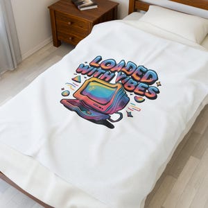 Manta de terciopelo para computadora Y2K / Estampado tecnológico retro