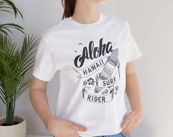 Camiseta de surf Aloha Hawaii: ropa para vacaciones en la playa