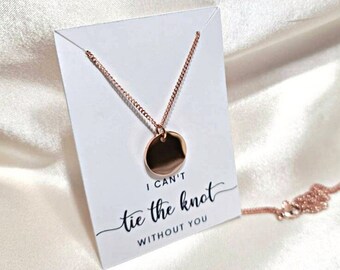 Wedding Gifts | Bridesmaid Proposal Custom Stainless Rose Gold Plated Necklace | Personalized Hypoallergenic Necklace Initial