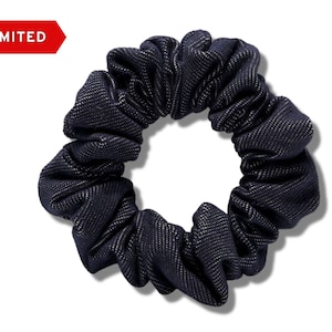 Stretch Denim Scrunchie Hair Tie | Gift For Her | Slim, Medium, Large, XL Scrunchie