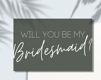 Will You Be My Bridesmaid Proposal Card | Matron Of Honour Proposal Card | Minimalist Wedding Entourage Card | Maid Of Honour Invitation