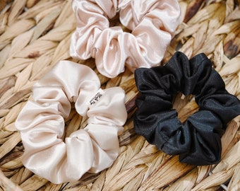 Random/Surprise Soft Satin Scrunchie Hair Tie | Medium-XL Elastic Hair Tie Scrunchies | Homemade Jumbo Scrunchies | Affordable Gift For Her