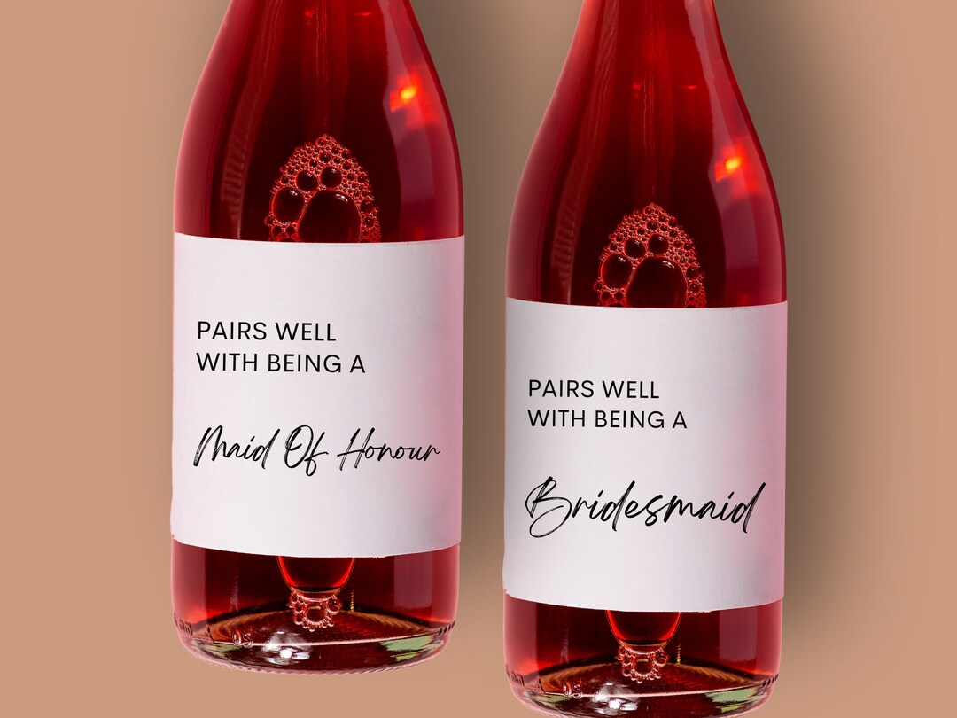 Pairs Well With Being A Bridesmaid Bridesmaid Proposal Wine Bottle